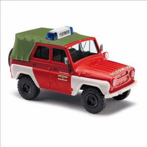52119 Busch Автомобиль УАЗ 469 Пожарная служба масштаб 1/87 H0