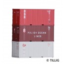 07707 Tillig Набор 20-футовых контейнеров масштаб ТТ 1/120